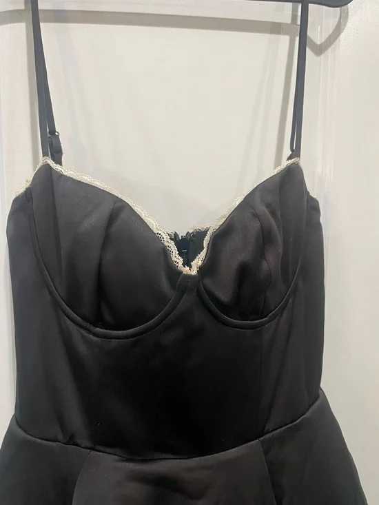 House of CB Mademoiselle - Black Satin Tulle MIDI Dress - size medium - A/C cup - Picture 2 of 4